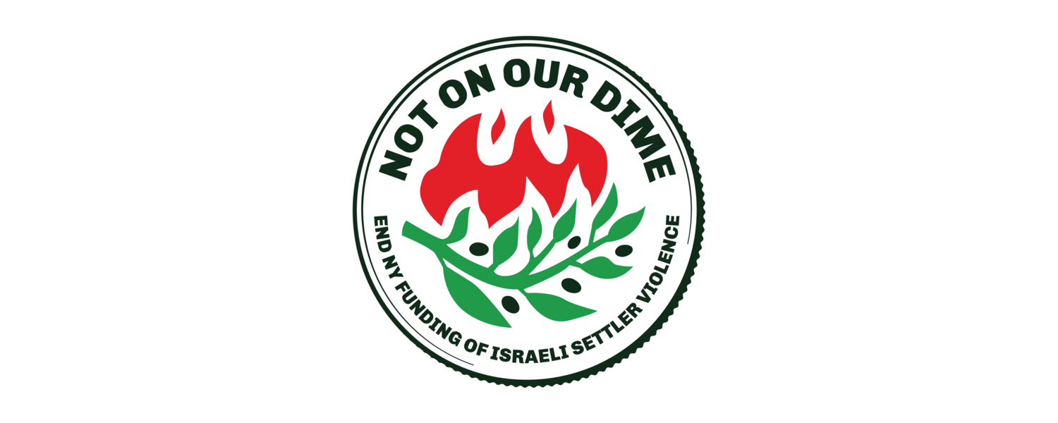 Not On Our Dime! End NY Funding of Israeli Settler Violence