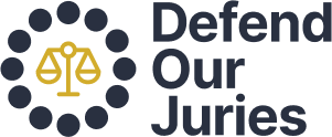 Defend Our Juries logo and link to site