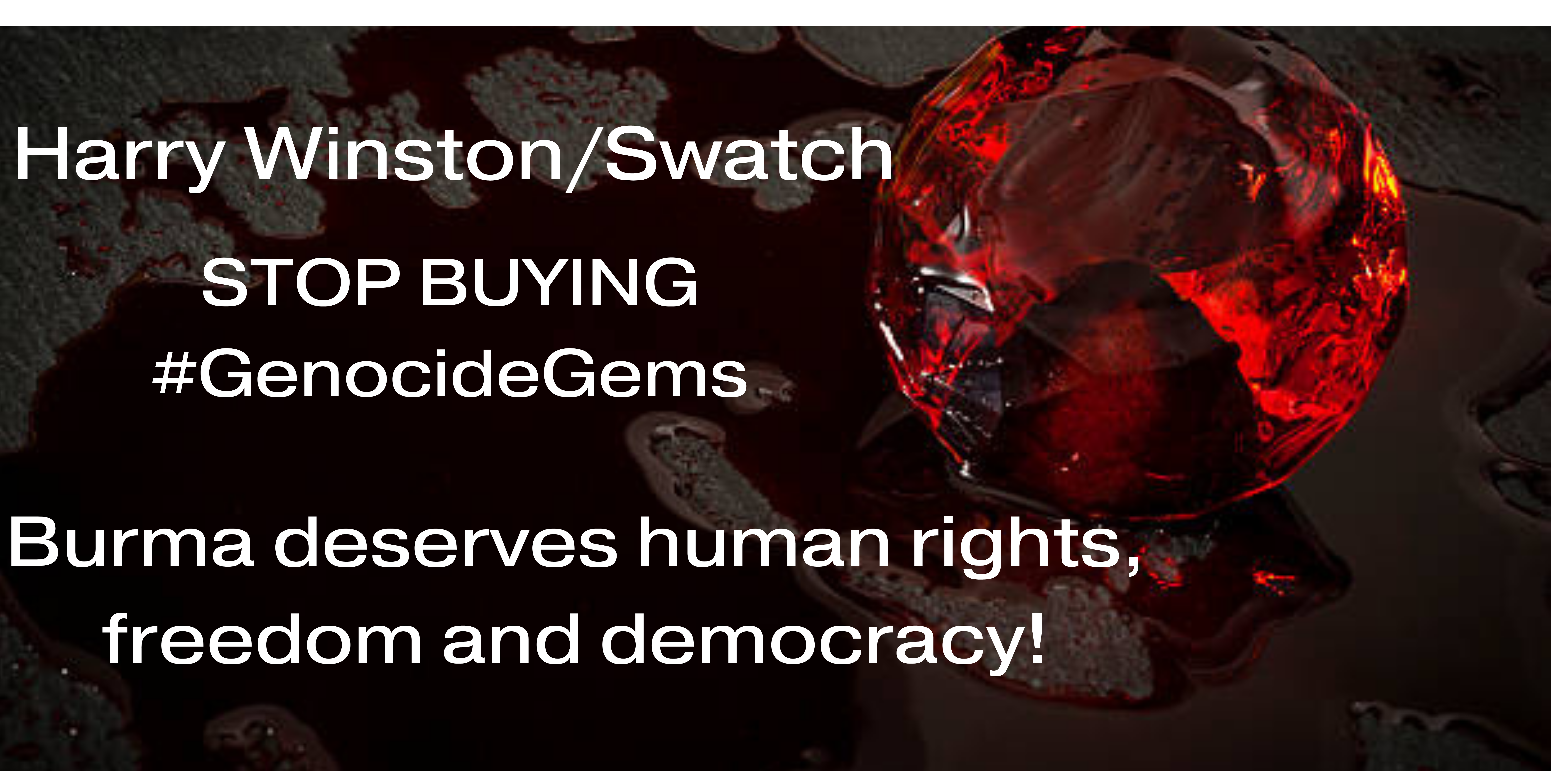 Tell Harry Winston/Swatch to stop selling #genocidegems