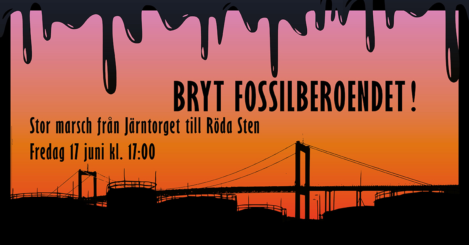 Bild på oljecisterner i Göteborgs hamn och på Älvsborgsbron