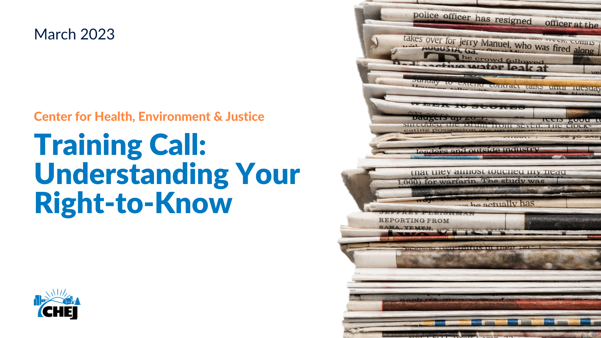 Training Call: Understanding Your Right-to-Know