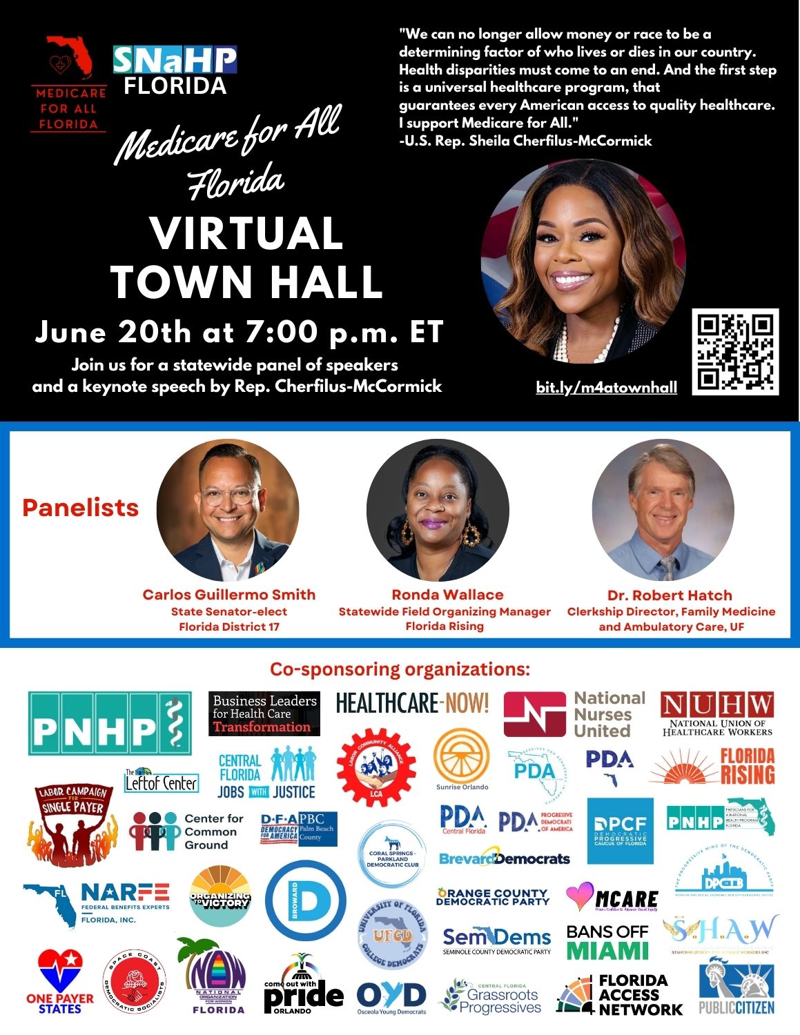 Event image 2024 Florida Medicare for All Town Hall on June 20, 7 p.m. ET