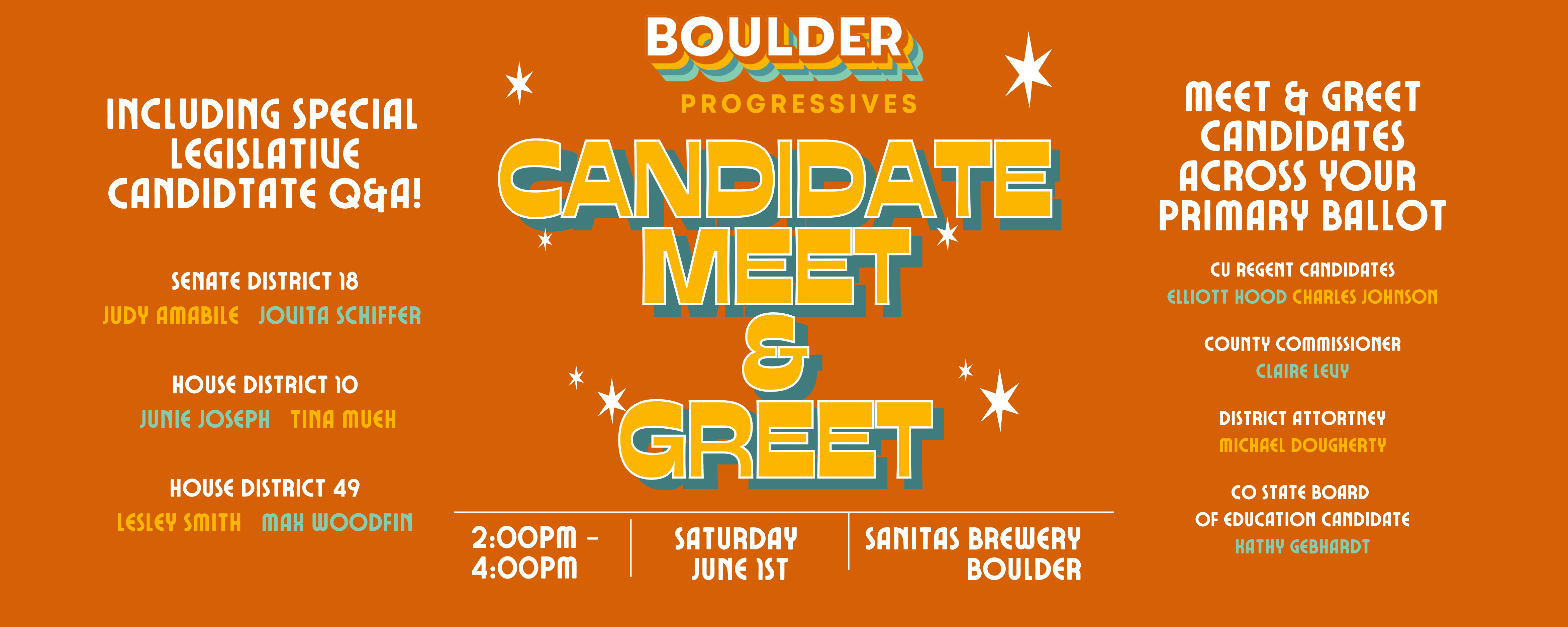 Boulder Progressives Primary Candidate Meet and Greet 2024