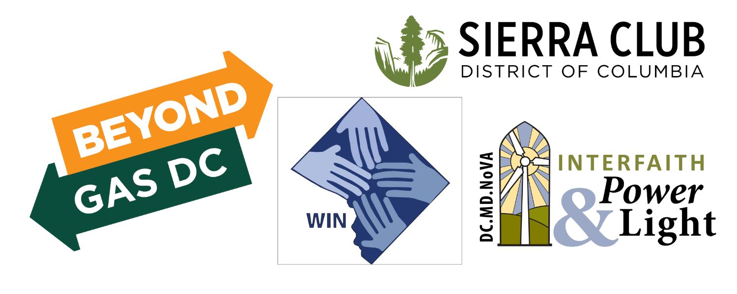 Logos of Beyond Gas, WIN, Sierra Club and IPL