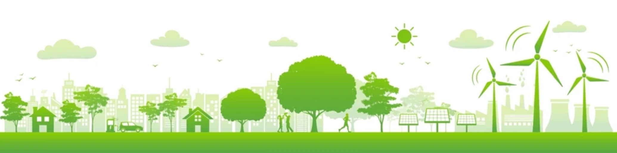 green trees and renewables