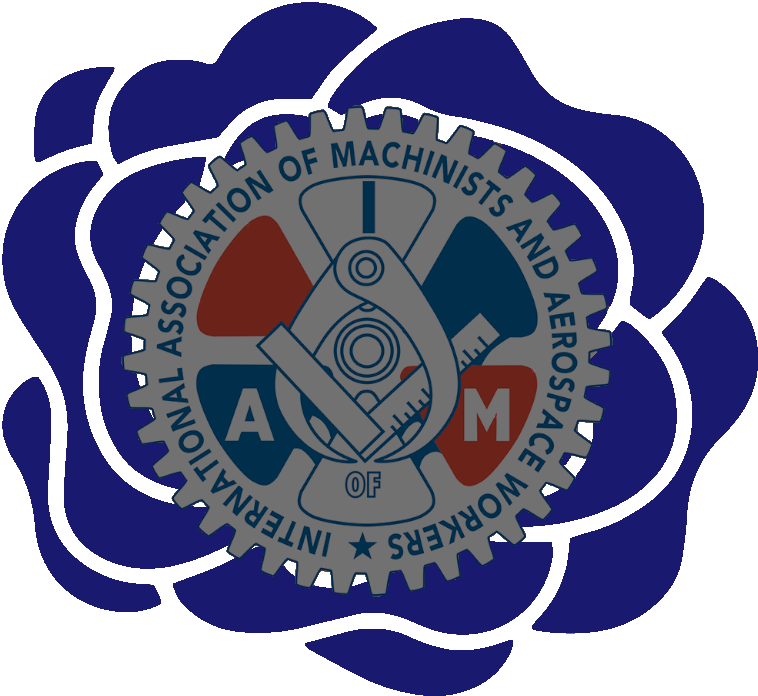 A "midnight" version of the IAM + rose logo, with a midnight blue rose and darkened IAM logo
