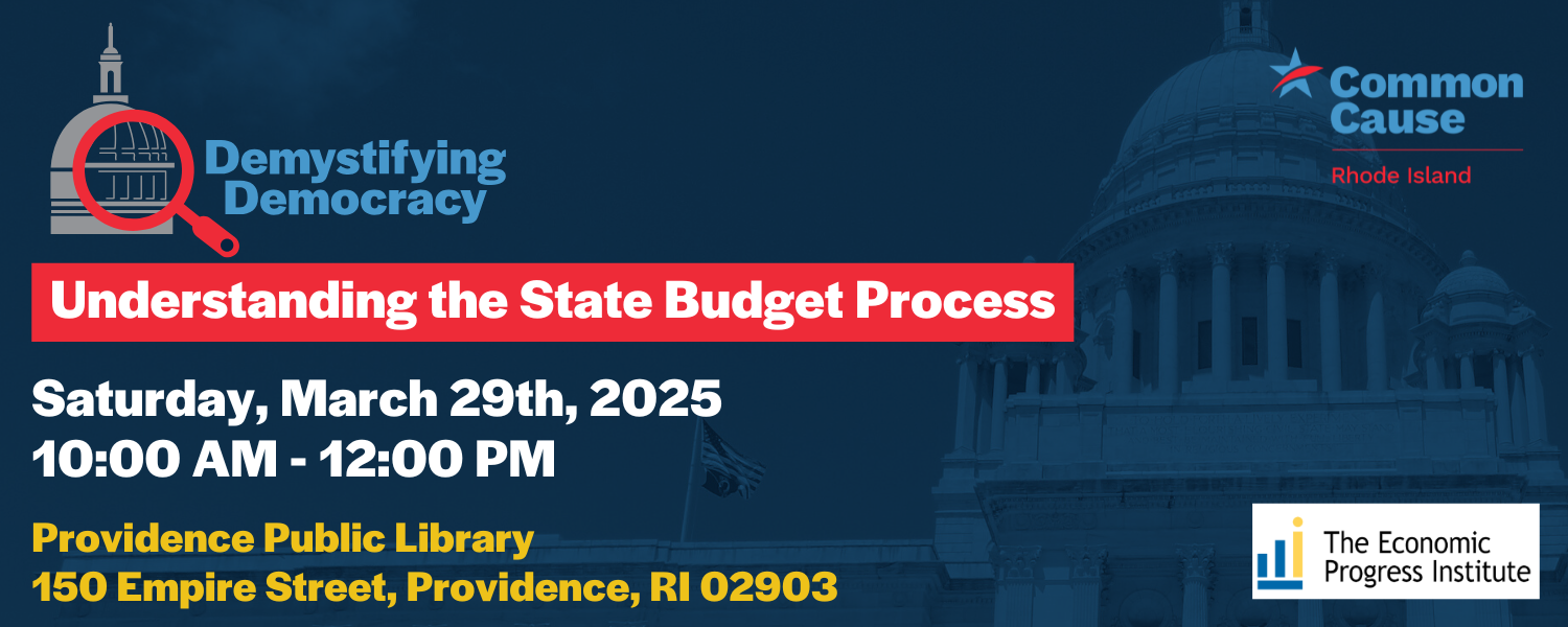 Image advertising the Demystifying Democracy event on March 29, 2025