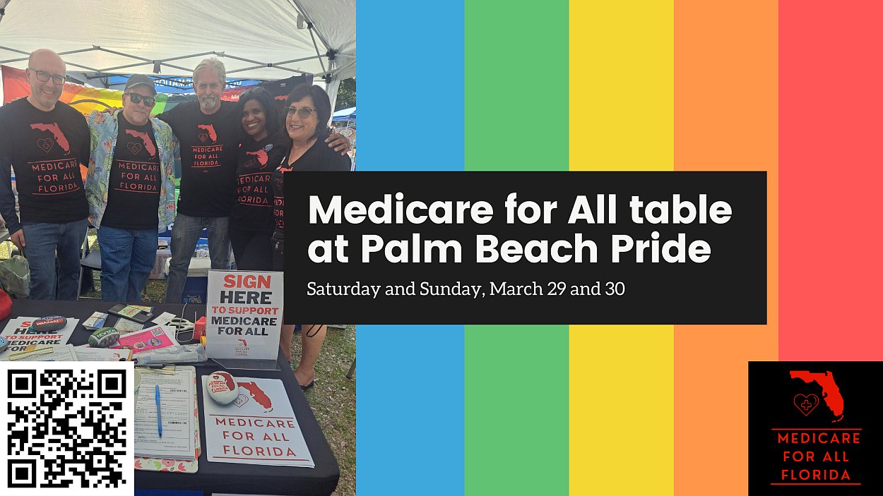 Event image March 28 & 29 Medicare for All Florida table at Palm Beach Pride