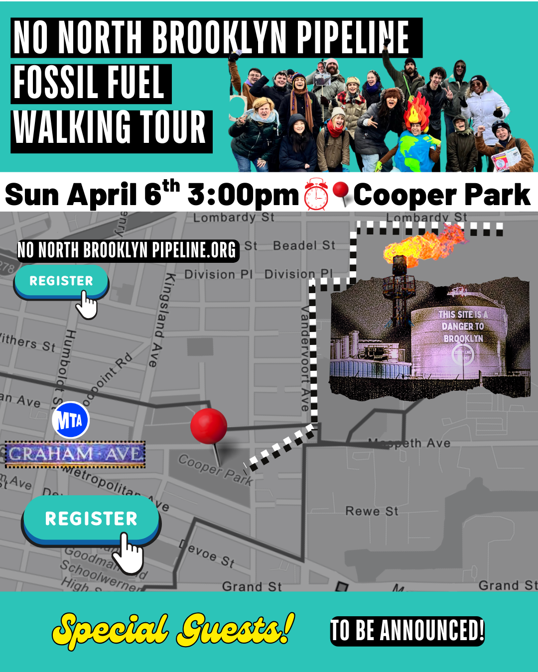 An image of a map of Cooper Park and the walking path to the National Grid facility. 