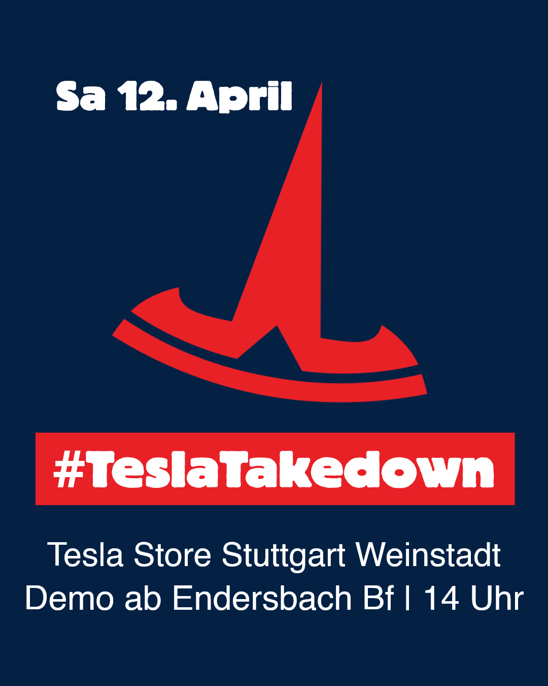 Sa 12. April 2025, 14 Uhr Demo ab Endersbach Bf