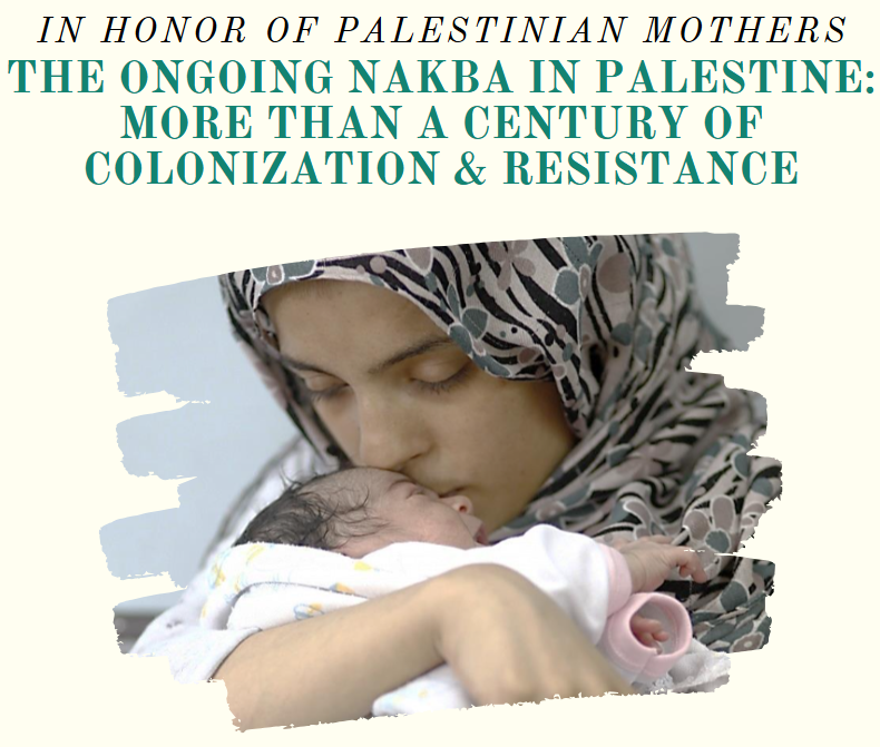 ALT: photo of a mother in a floral patterned hijab kissing her newborn baby's head