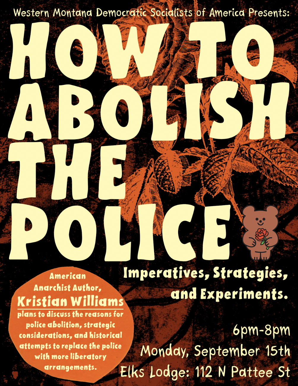 Socialist Speaker Series poster with event title.