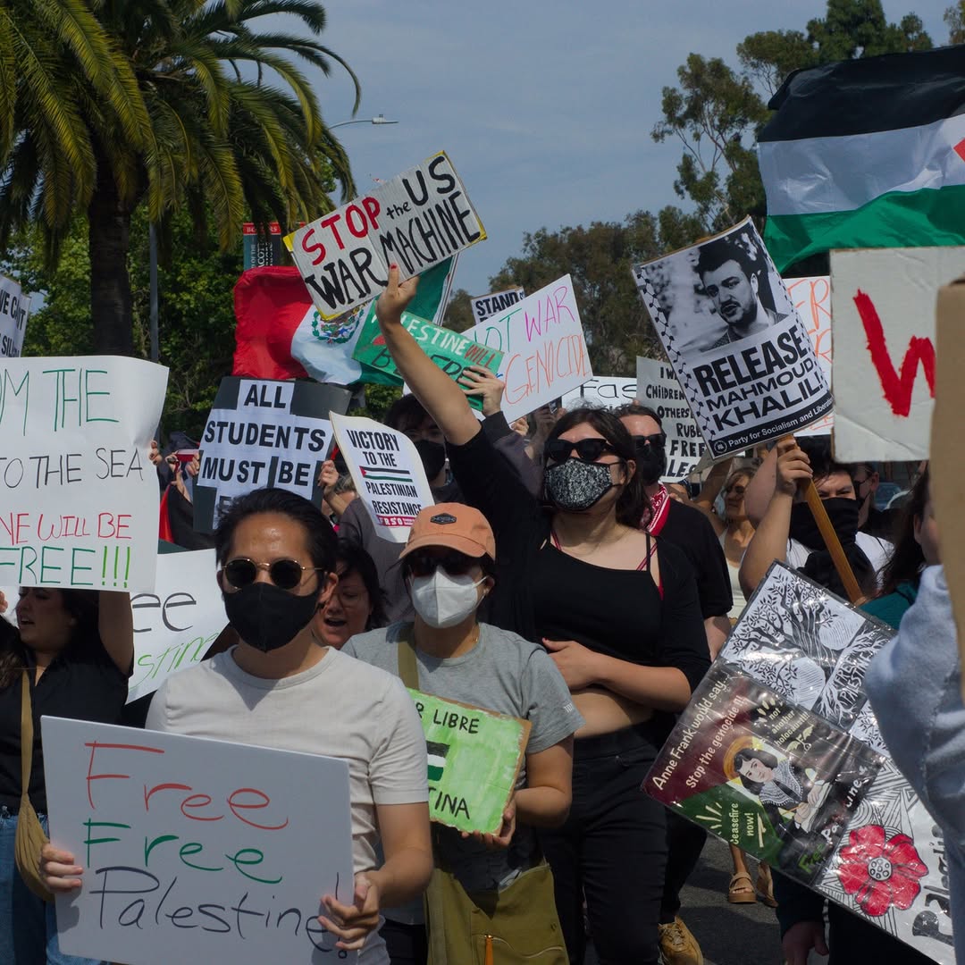 OCDSA and other community members at the May 31 All Out for Palestine protest in Costa Mesa.