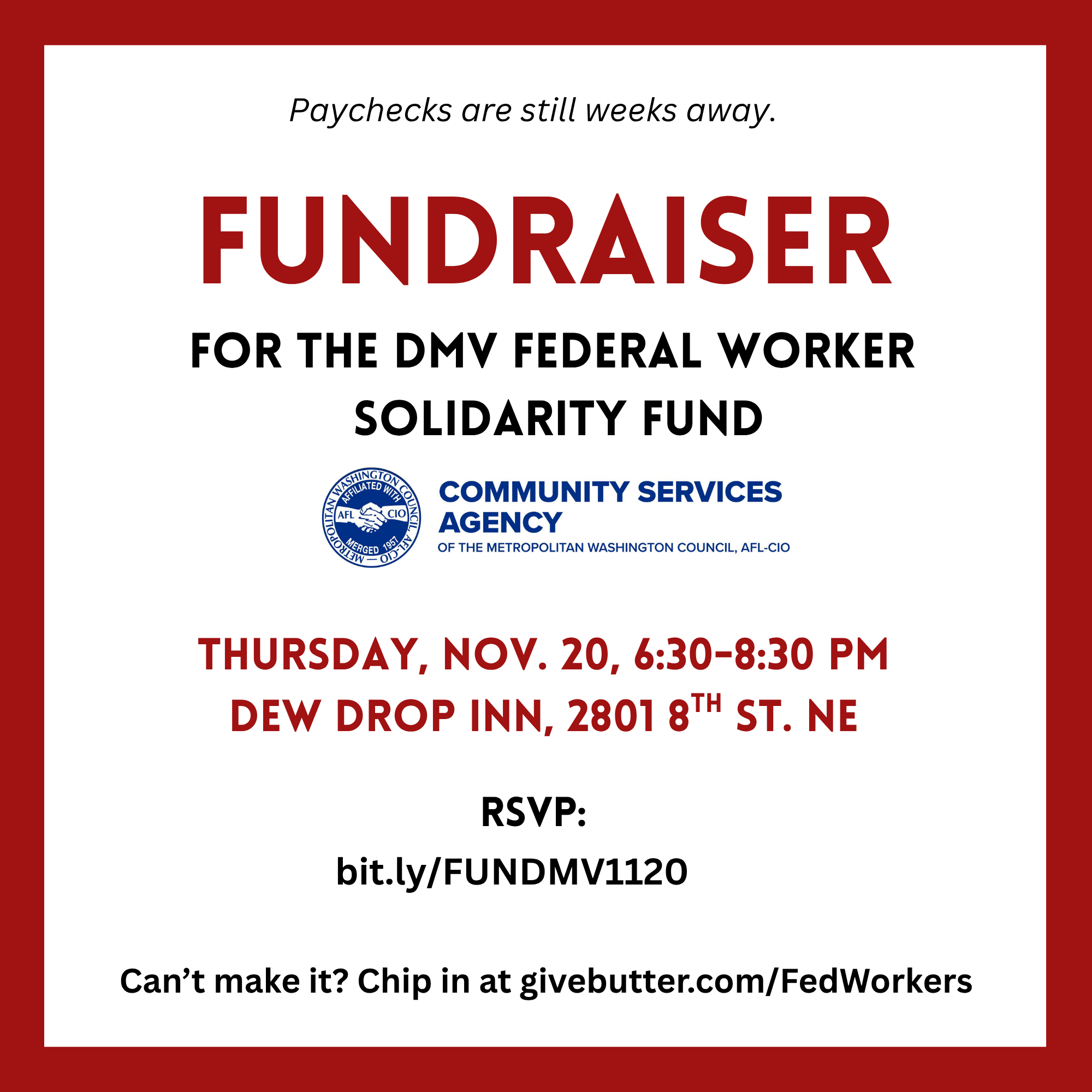 A graphic advertising the fundraiser