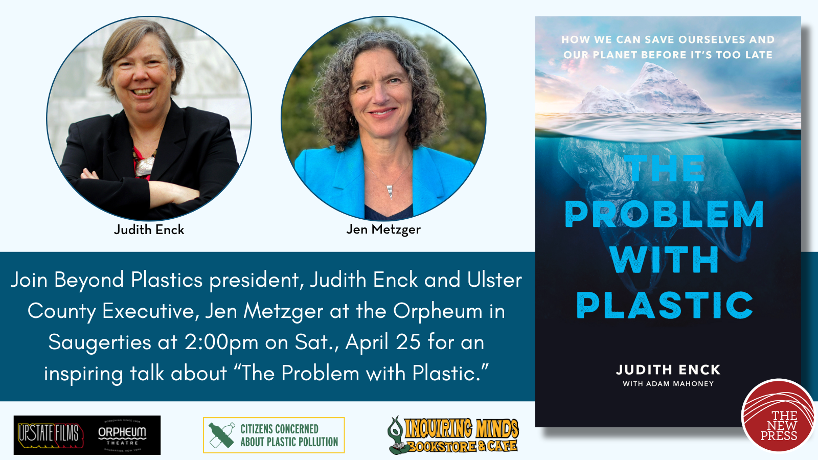 Join County Exec. Jen Metzger and Beyond Plastics President Judith Enck for this free event.
