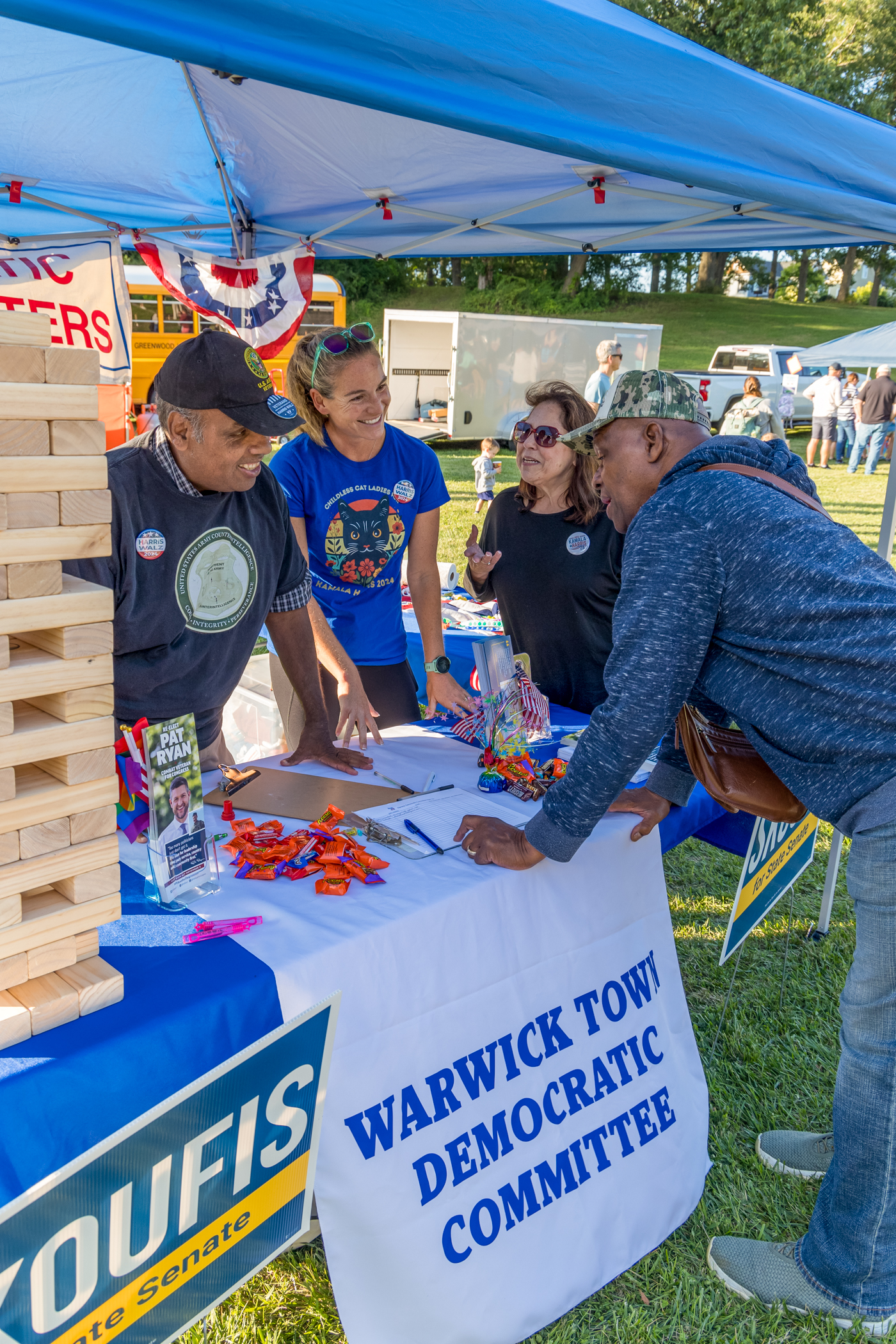 Volunteers staffing the Warwick Dems table