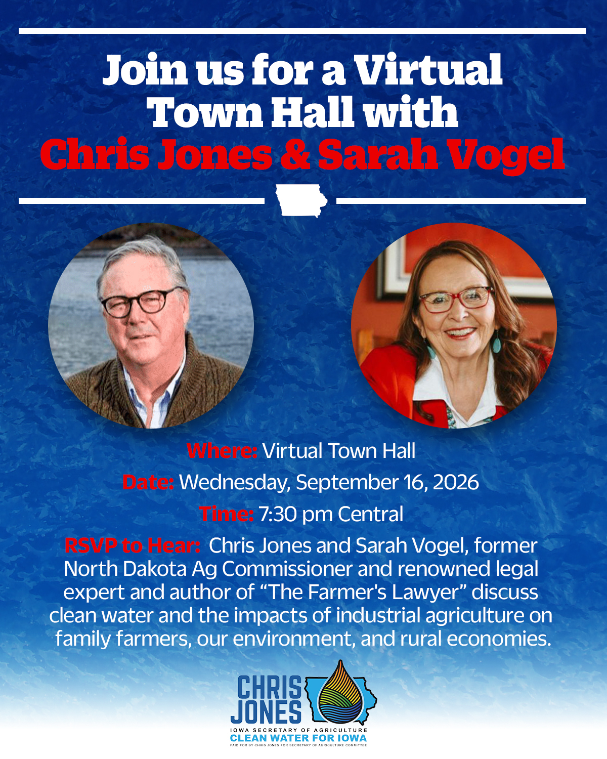 Chris Jones for Secretary of Agriculture - Clean Water for Iowa