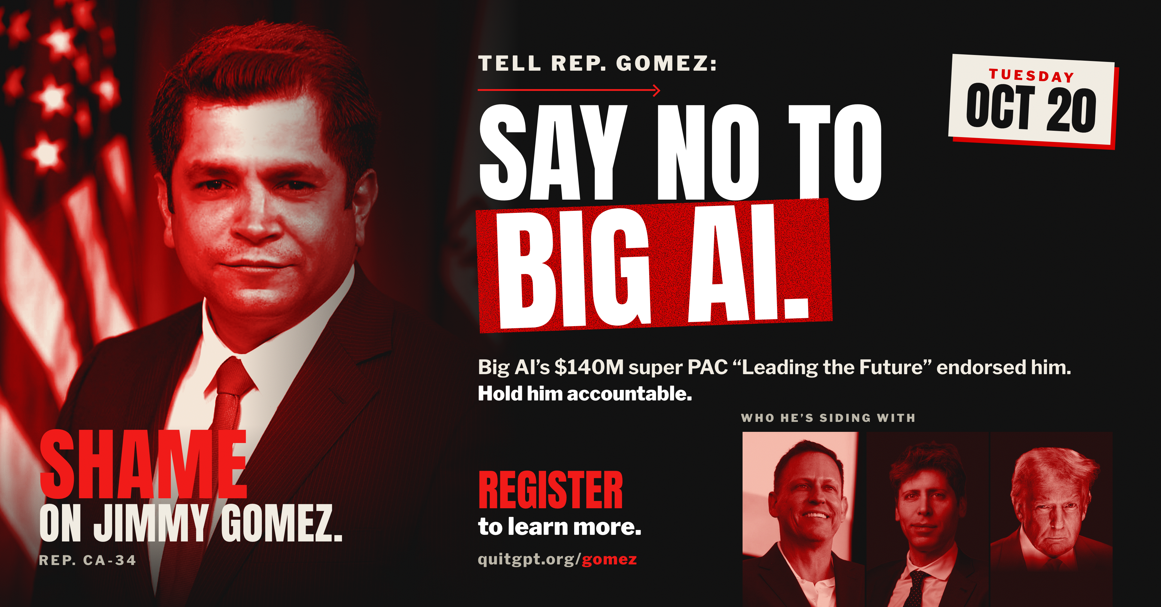 Protest against jimmy gomez flyer