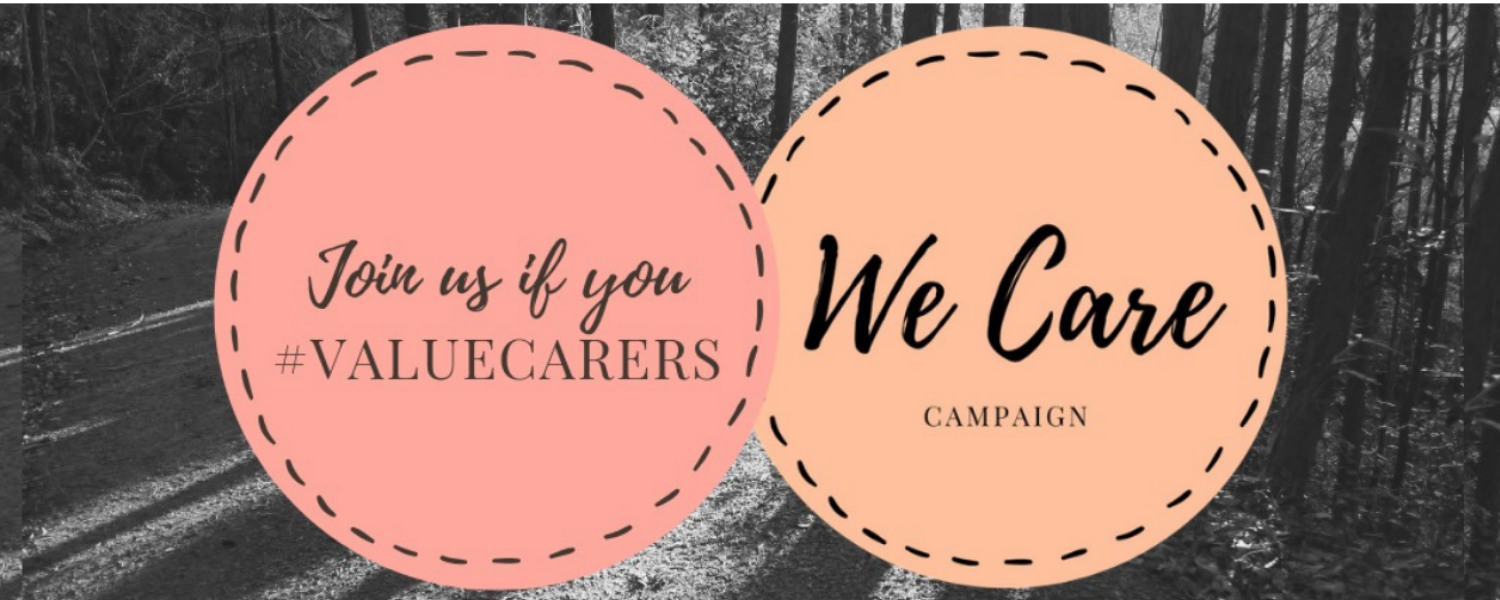 Join Us to Value Carers We Care Campaign button in peach 