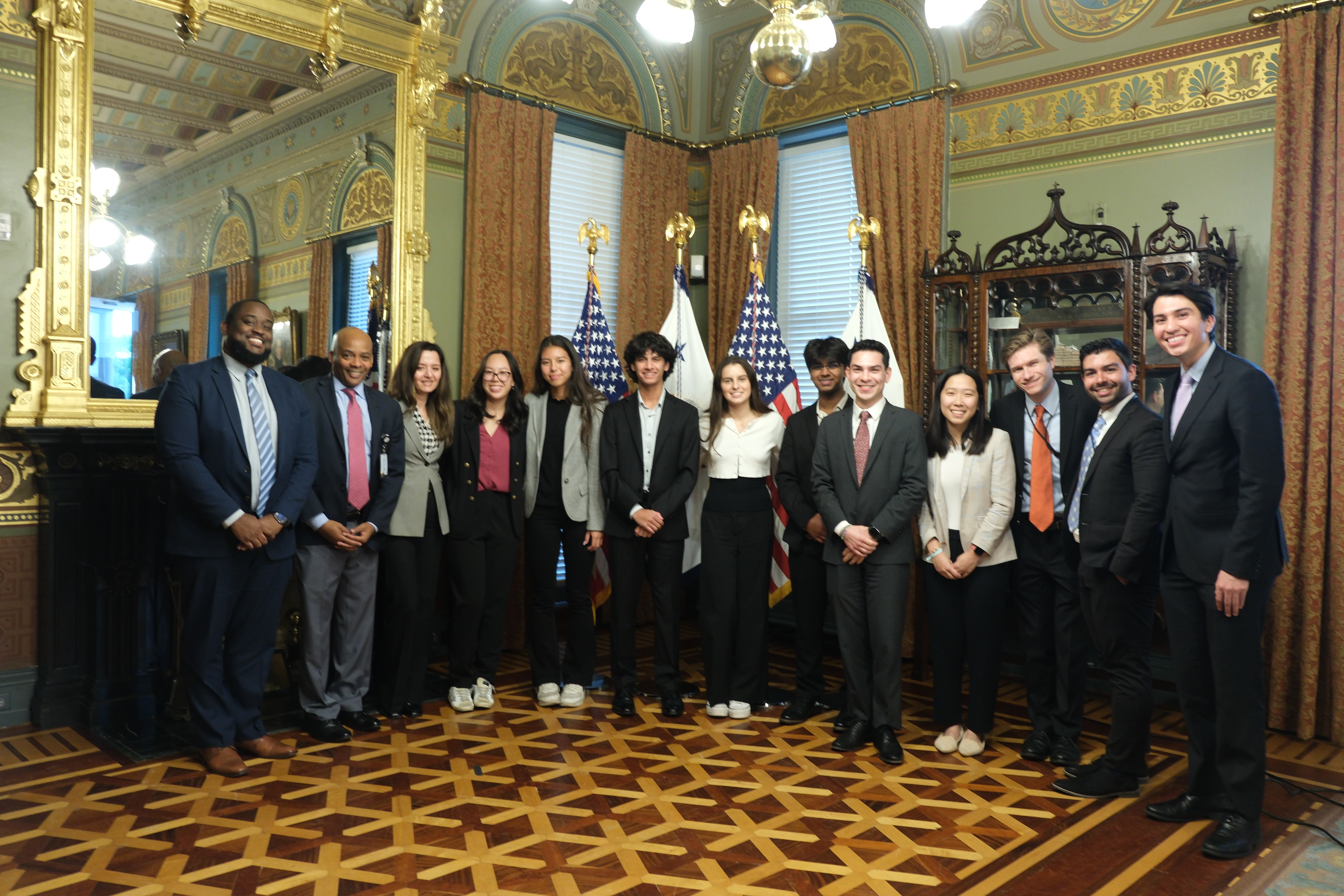 Members of The Voters Initiative Federal Lobbying Collective Samad Quraishi, Hanna Rohde, Vedansh Garg, Nia Gouvis and Eleanor Liang join the White House Counsel to discuss the High School Voter Empowerment Act.