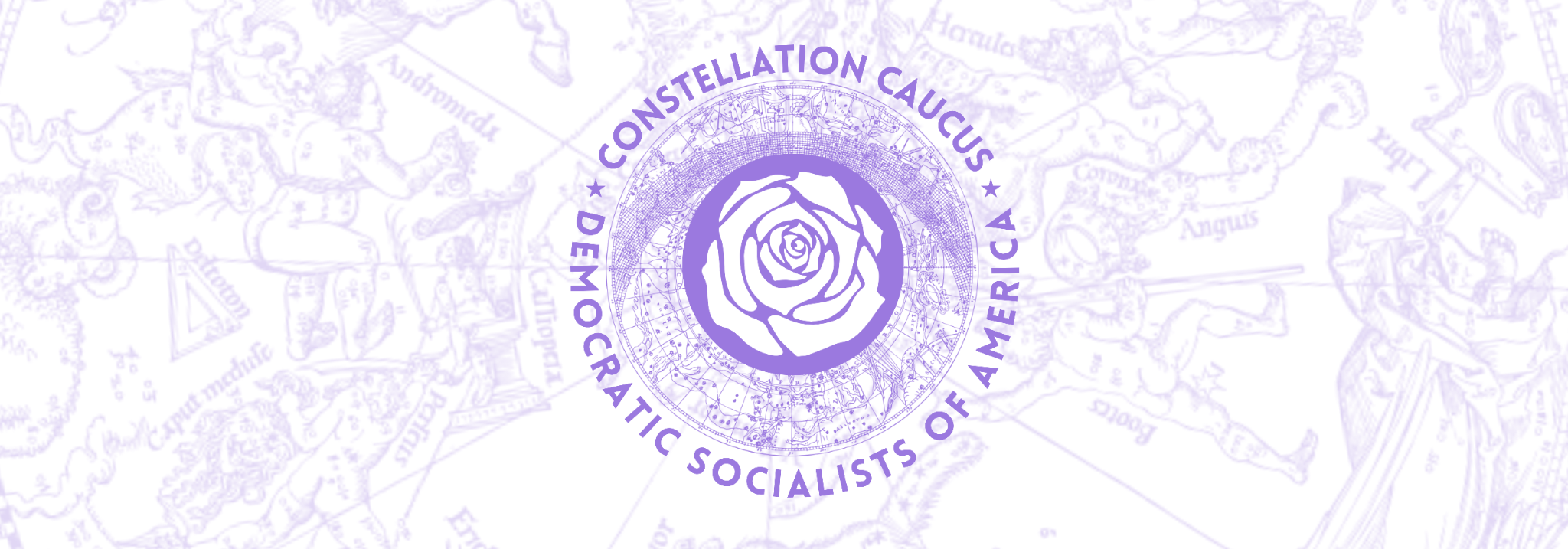 Constellation Logo, centered on a white constellation background