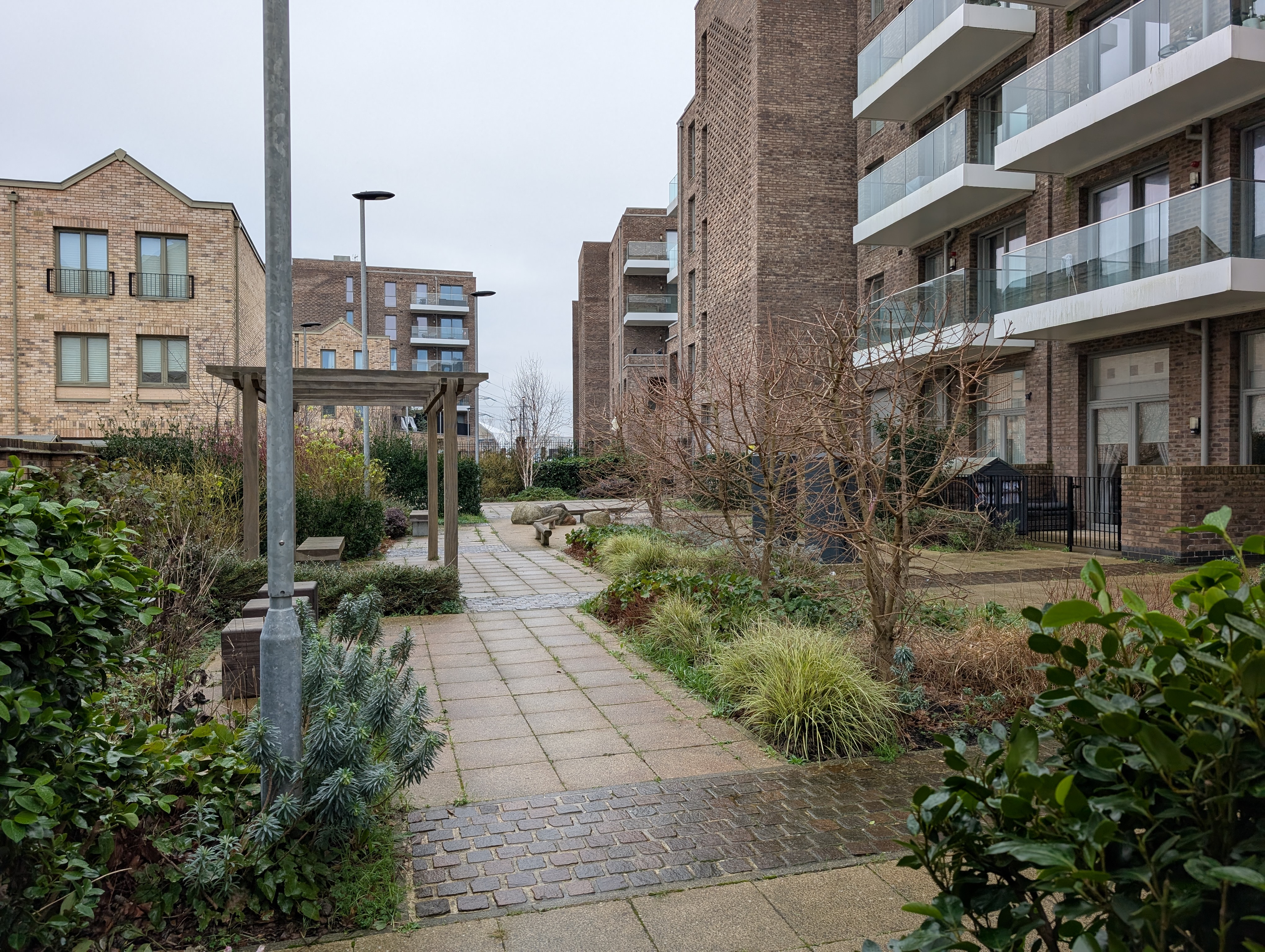 Flats built around a garden