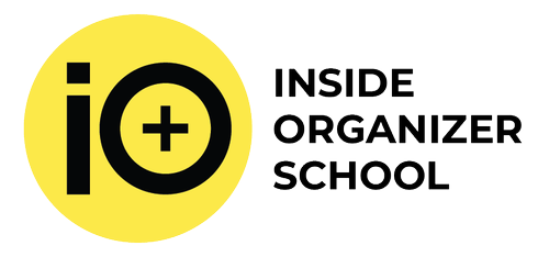 Inside Organizer School logo in yellow and black