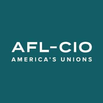 AFL-CIO logo on teal background