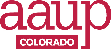 Red logo reading AAUP colorado