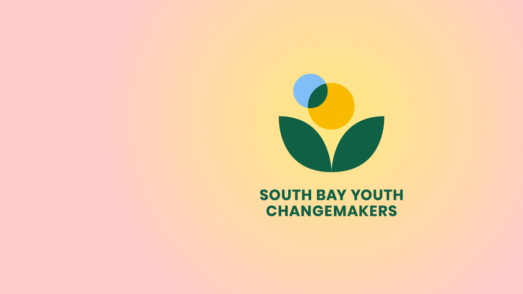 South Bay Youth Changemakers logo on a pink background