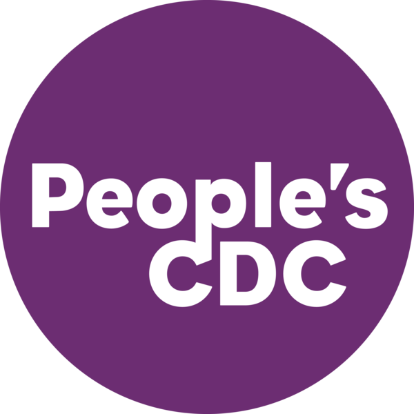 Bold text in pink letters reads "People's CDC" 