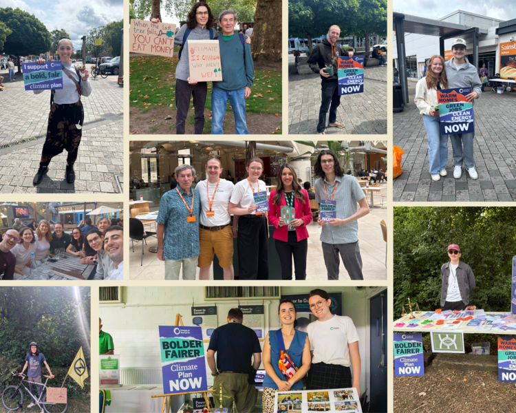 A collage of photos showing the group in action