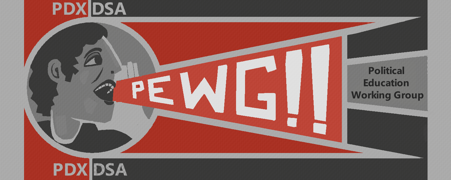Constructivist Frame with a black and white drawing of a person yelling PEWG!!