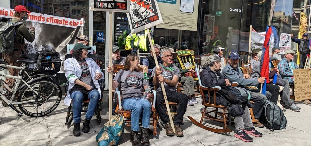 Elders in Rocking Chairs Protesting for Climate Action