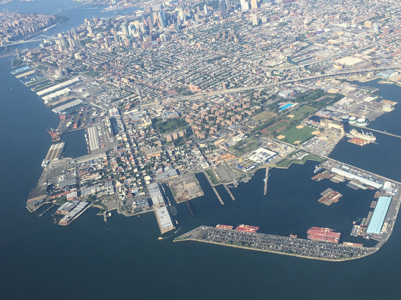 Aerial view of Red Hook, Brooklyn