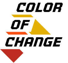 Color of Change Red and Yellow Geometric Logo