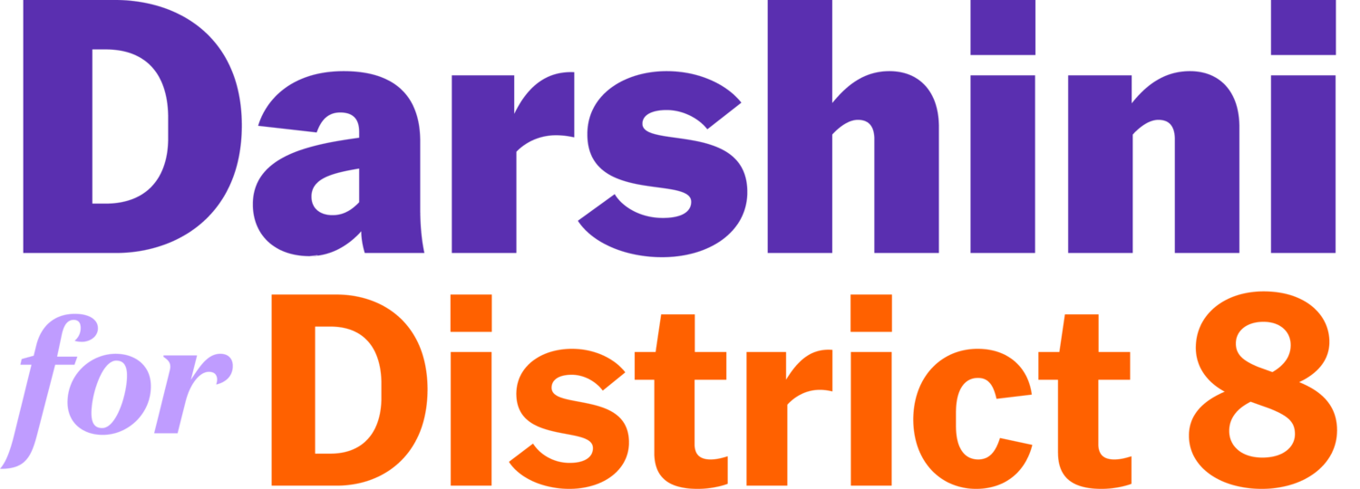 Darshini for District 8: Orange Logo