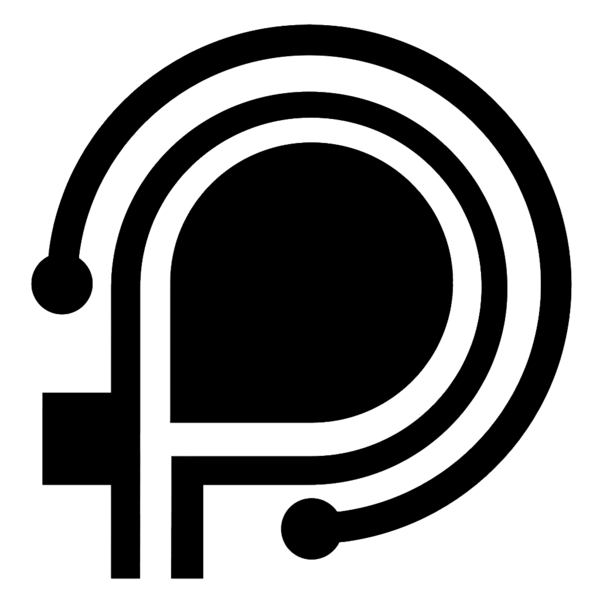 a logo for the Open Pathways alliance with a P and O. black on white background.