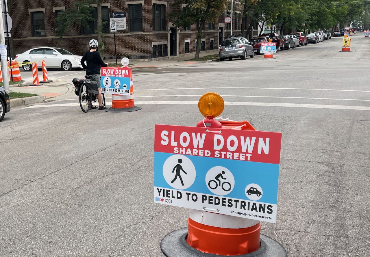 Cyclist on Seminary Shared Street
