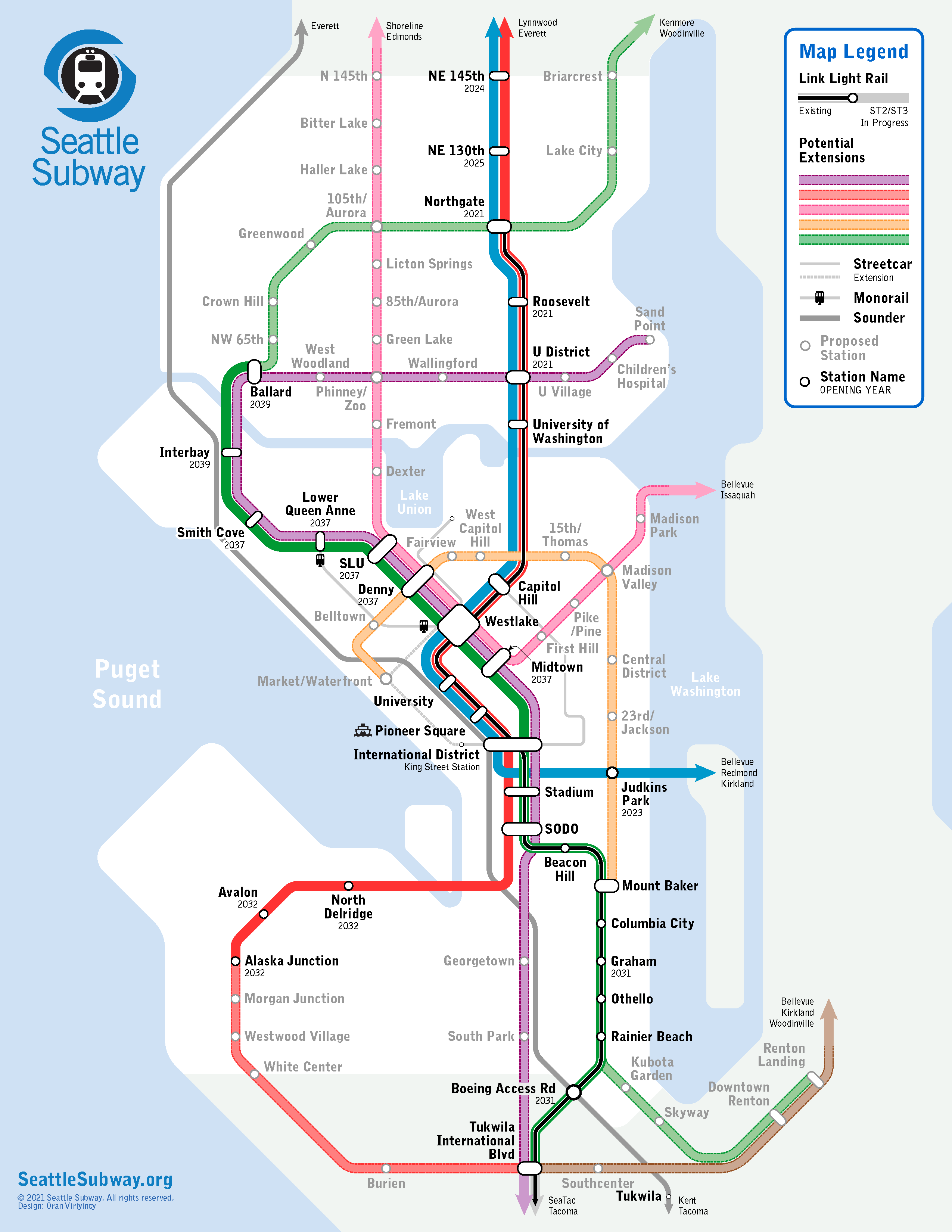 Seattle Subway's Citywide Vision Map