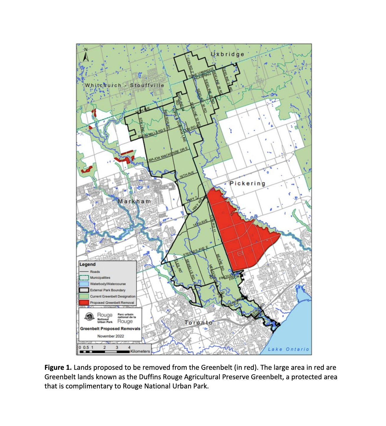 Map of Rouge National Urban Park side by side with Duffins Rouge Agricultural Preserve
