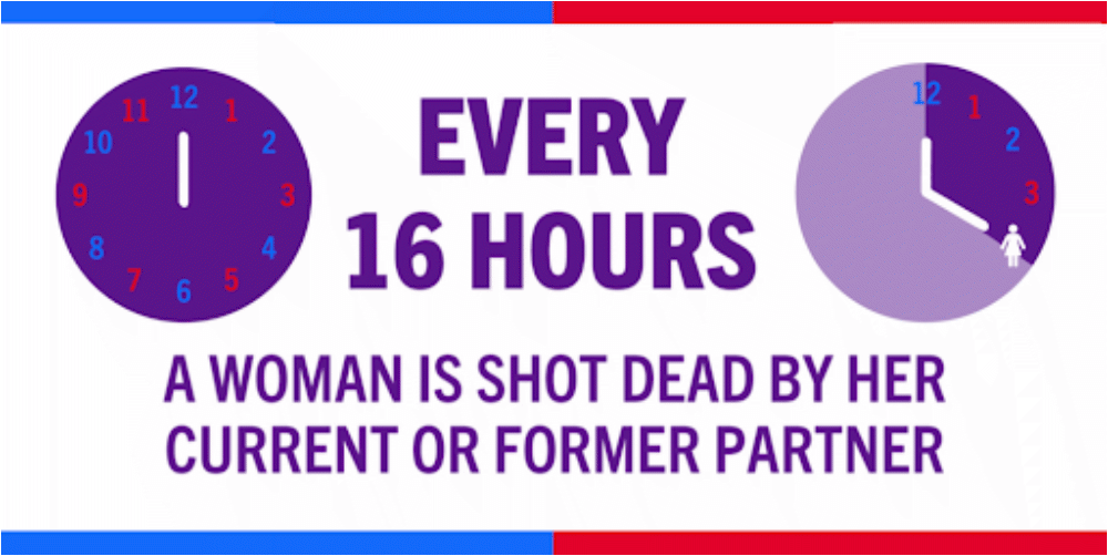 Every 16 Hours a woman is shot dead by her current or former partner.