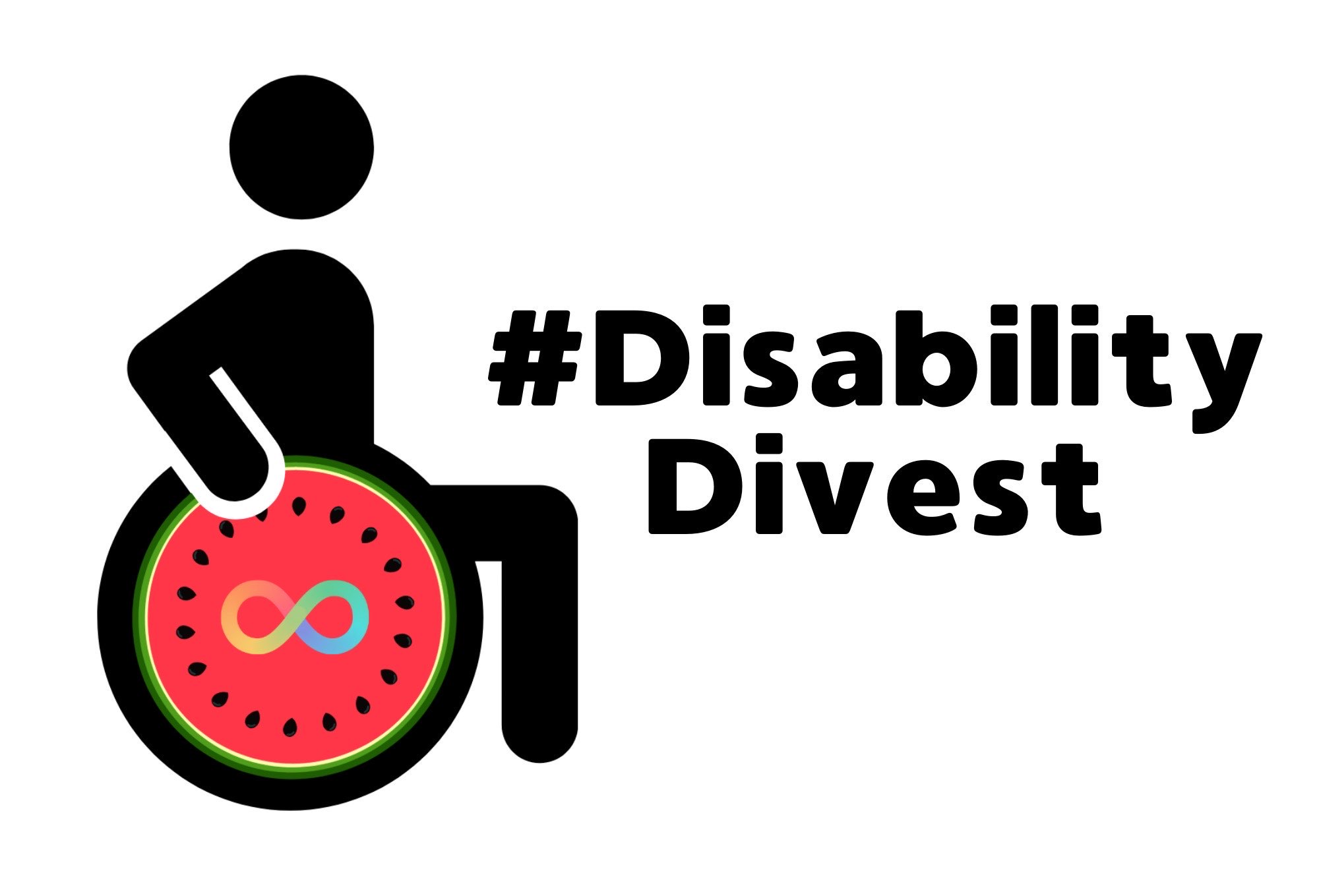 The Disability:IN Logo. Underneath text reads "your partner in mass disablement and genocide"