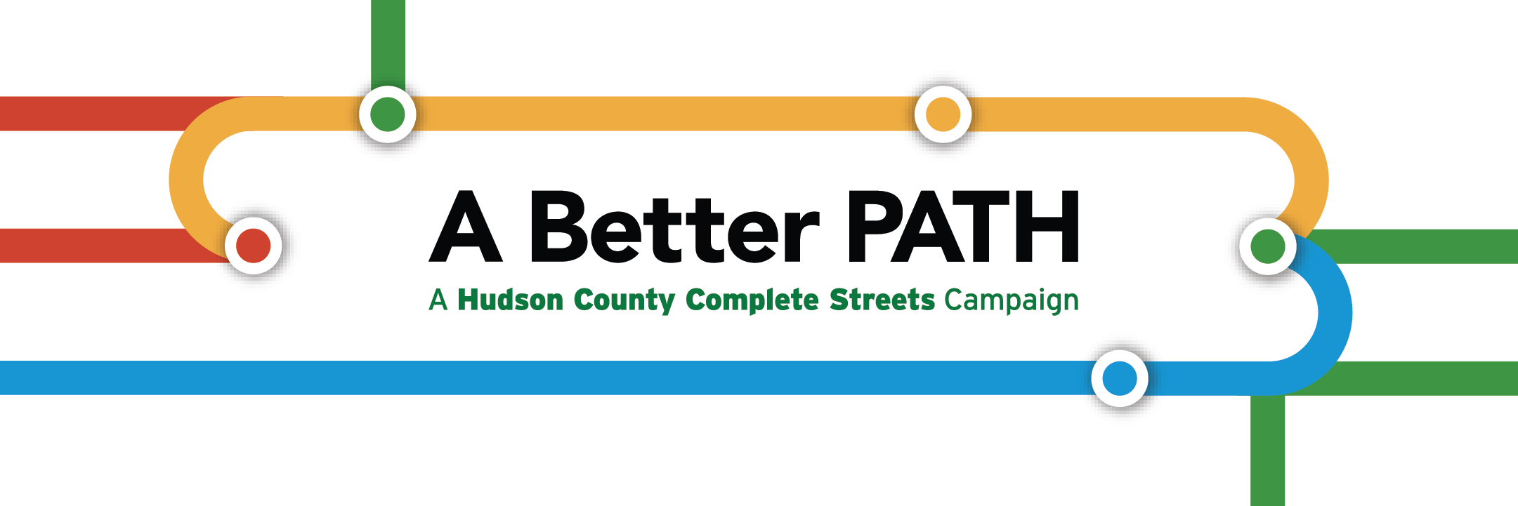 A version of the campaign logo letting the user know the campaign is titled "A Better PATH" and it's hosted by Hudson County Complete Streets.