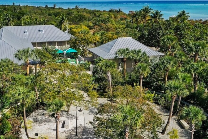 Aerial view of the Marjory Stoneman Douglas Biscayne Nature Center in Crandon Park, Key Biscayne.