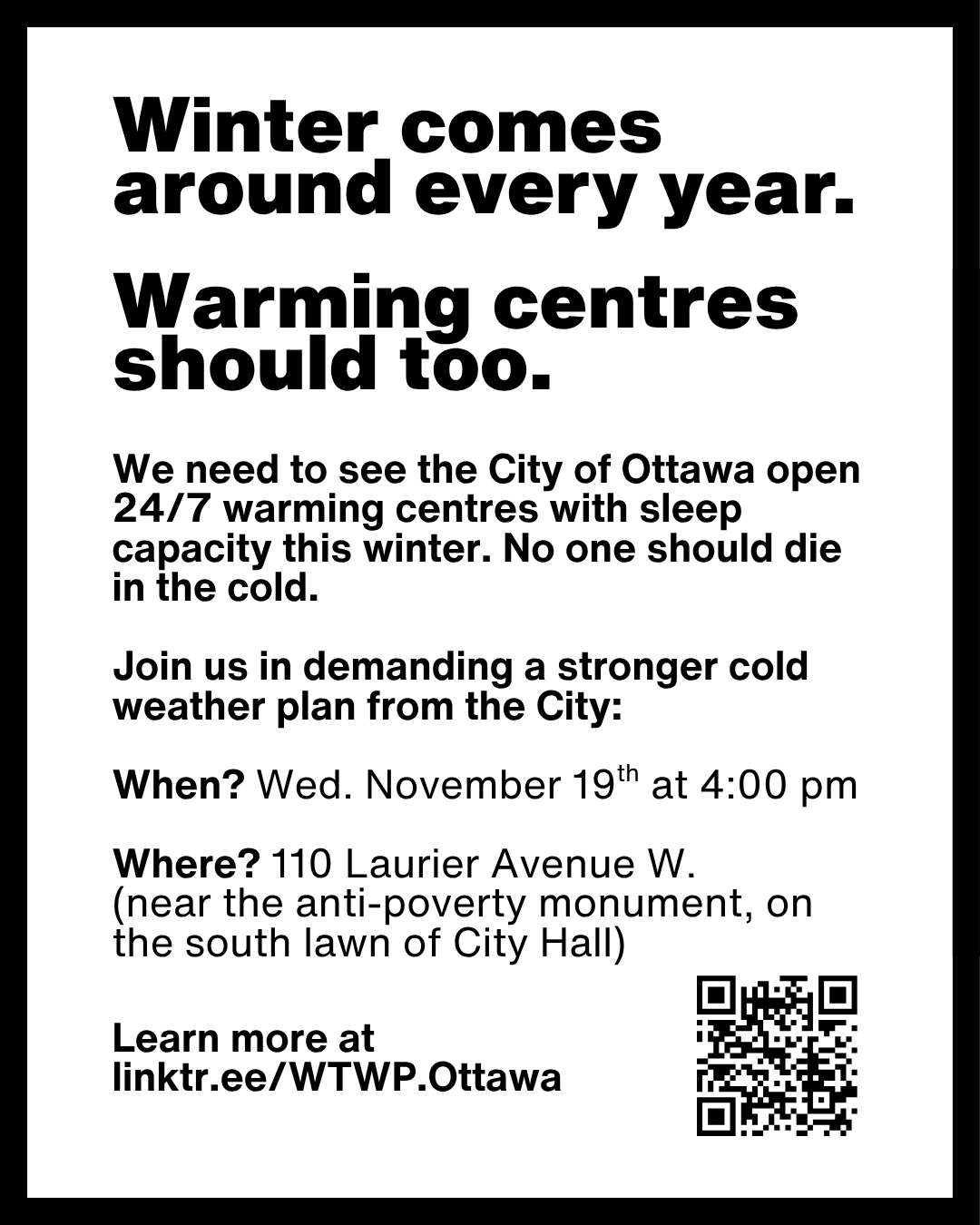 An image summarizing the details of the petition and rally information