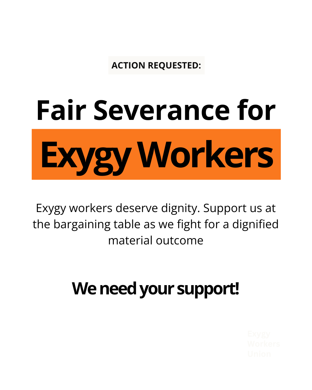 Fair Severance for Exygy Workers