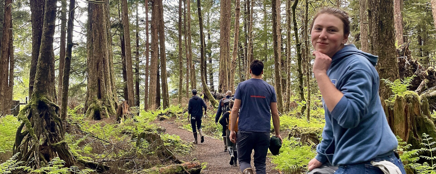 Hiking in a national forest