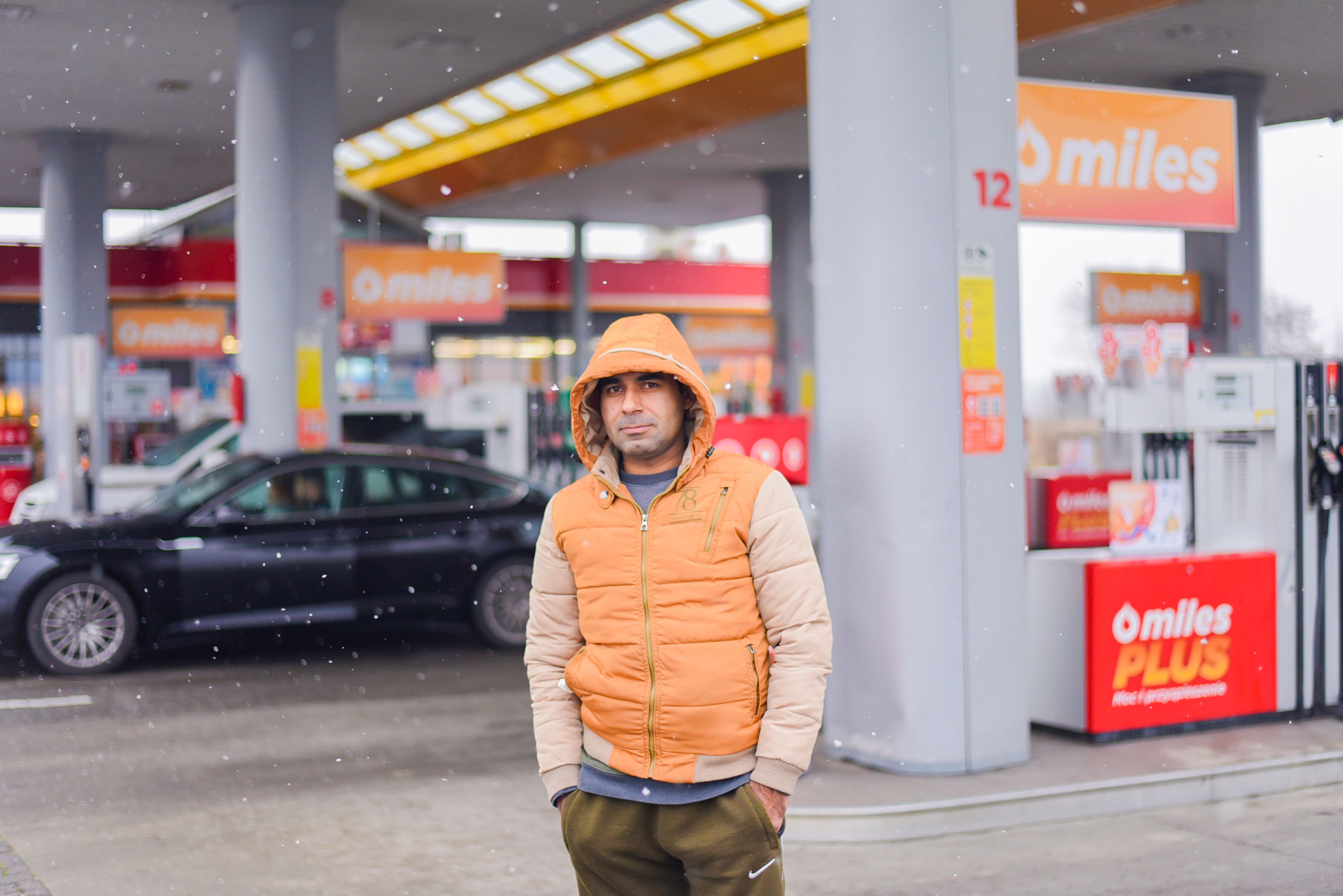 Man at gas station