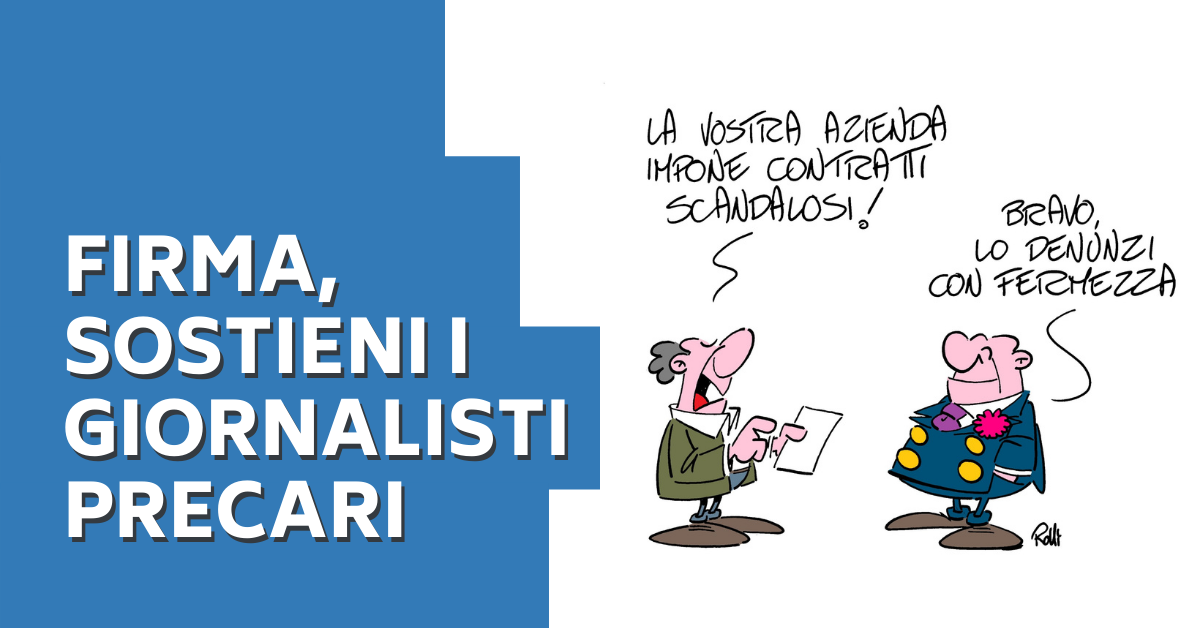 firma per sostenere i giornalisti precari